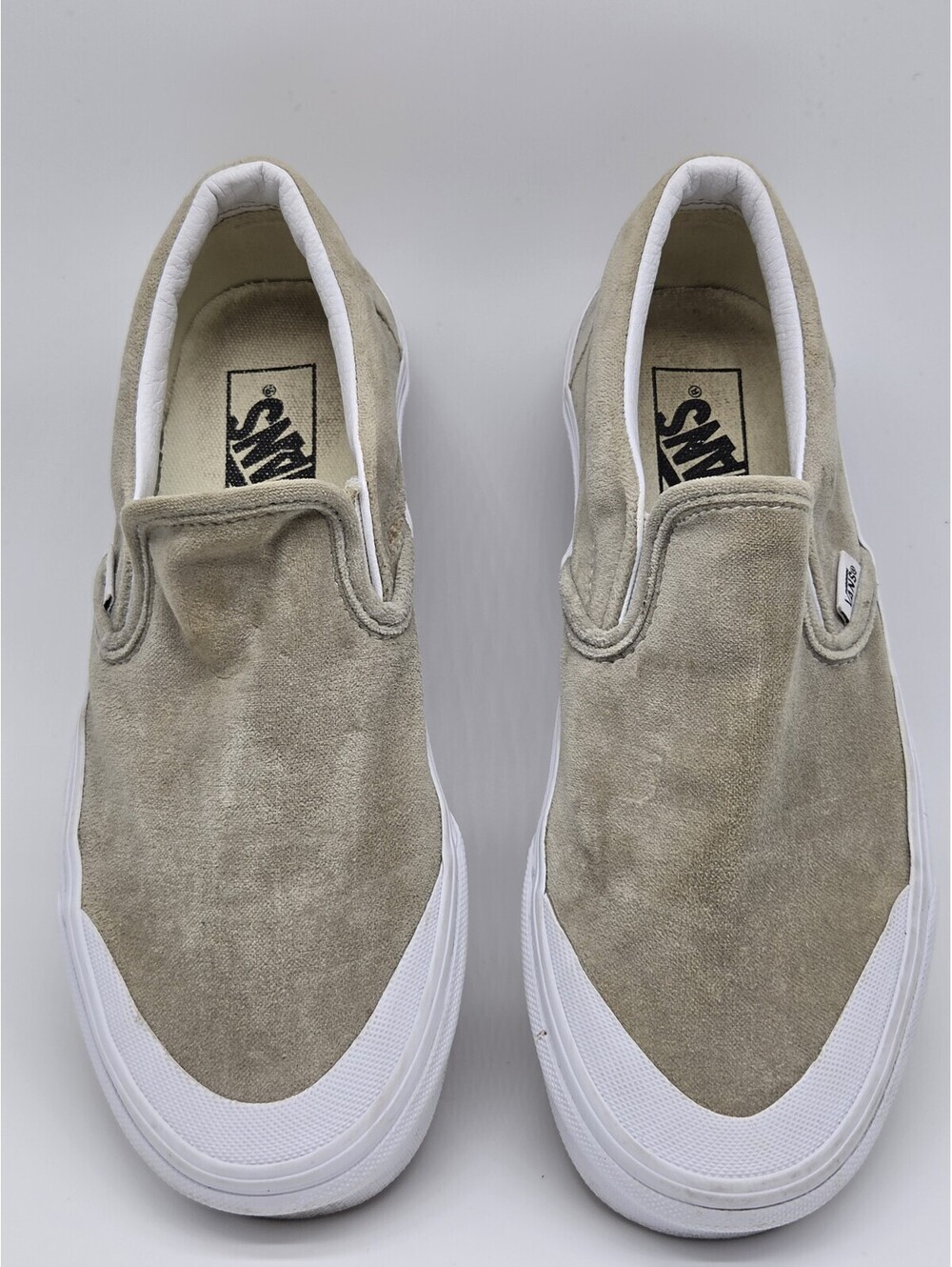 Vans Tan Suede Slip-on Shoes (sz M7 W8.5)